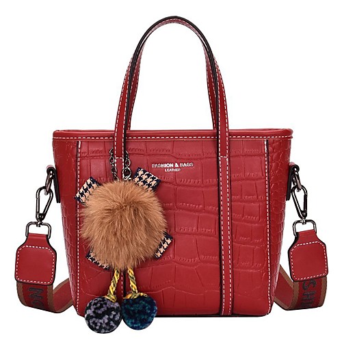 

Women's Bags PU Leather Leather Top Handle Bag Tassel Zipper Daily Outdoor Handbags Baguette Bag Black Blue Red Khaki