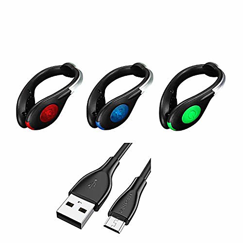 

outdoor sports bicycle running shoe clips multipurpose usb rechargeable outdoor sports waterproof led luminous safety shoe accessories 60 hours of electricity (1 pair),red
