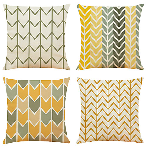 

Cushion Cover 4PC Linen Soft Decorative Square Throw Pillow Cover Cushion Case Pillowcase for Sofa Bedroom 45 x 45 cm (18 x 18 Inch) Superior Quality Machine Washable