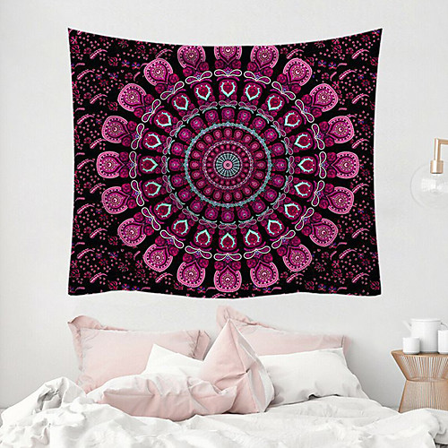 

Mandala Bohemian Wall Tapestry Art Decor Blanket Curtain Picnic Tablecloth Hanging Home Bedroom Living Room Dorm Decoration Boho Hippie Polyester Fiber Mandala Psychedelic Floral Flower Lotus Wine red