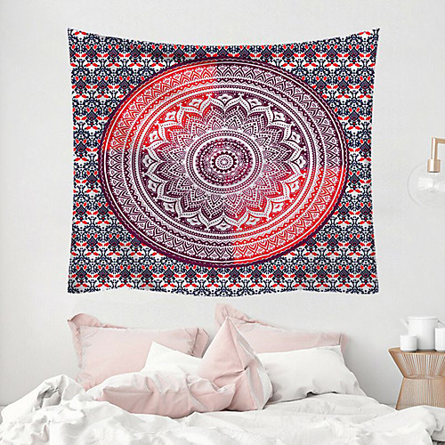 

Wall Tapestry Art Decor Blanket Curtain Picnic Table Cloth Hanging Home Bedroom Living Room Dormitory Decoration Polyester Fiber Mandala Psychedelic Floral Flower Lotus