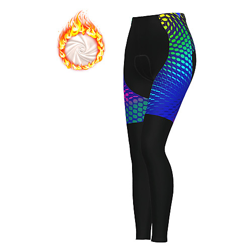 

21Grams Women's Cycling Tights Cycling Pants Winter Fleece Polyester Bike Tights Padded Shorts / Chamois Pants Thermal Warm Fleece Lining Breathable Sports Blue Mountain Bike MTB Road Bike Cycling