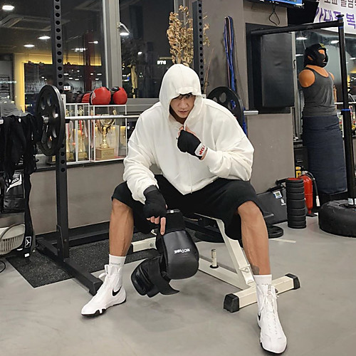 

Men's Hoodie Pullover Pure Color Hoodie Cotton Letter Printed Sport Athleisure Hoodie Top Long Sleeve Breathable Soft Comfortable Exercise & Fitness Everyday Use Daily Exercising General Use / Winter