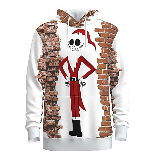 

Men's Pullover Hoodie Sweatshirt Print Graphic 3D Front Pocket Christmas Daily 3D Print 3D Print Christmas Hoodies Sweatshirts White
