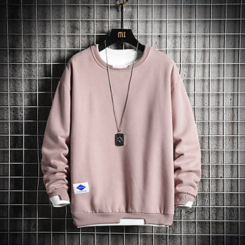 

Men's Pullover Sweatshirt Plain Daily Basic Casual Hoodies Sweatshirts White Black Yellow