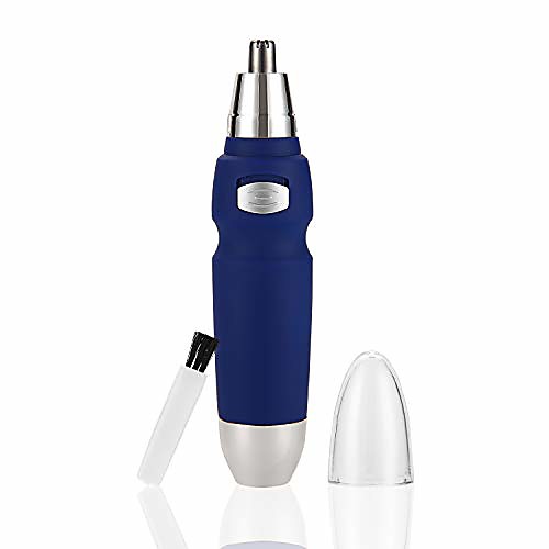 

nose hair trimmer, latest professional painless ear and nose hair trimmer clipper for men&women, safe&waterproof stainless steel cutter head design, low noise (blue)