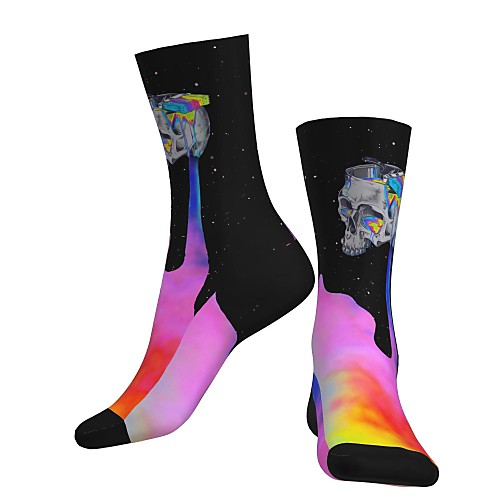 

Crew Socks Compression Socks Calf Socks Athletic Sports Socks Cycling Socks Women's Men's Bike / Cycling Breathable Soft Comfortable 1 Pair Skull Cotton Black S M L / Stretchy / Halloween