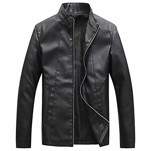 

men's jackets plus size m-4xl, solid zipper stand collar long sleeve casual slim outdoor coats tops