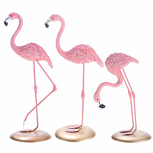 

resin sculpture figurine statue ornament home decoration accessories animal flamingo birds statue for living room (set of 3)