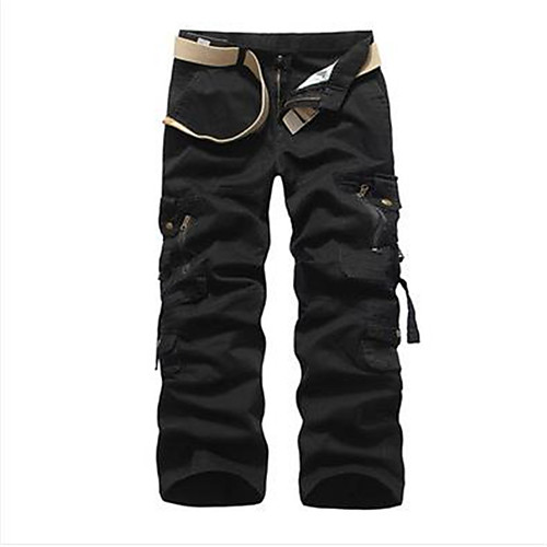 

Men's Tactical Cargo Pants Solid Colored Full Length Black Yellow Army Green