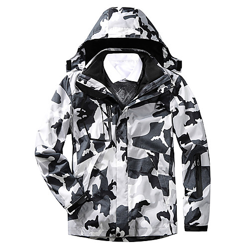

Men's Hunting Jacket Outdoor Thermal Warm Waterproof Windproof Wearproof Fall Winter Spring Camo Coat Top Polyester Camping / Hiking Hunting Fishing Black Red Army Green