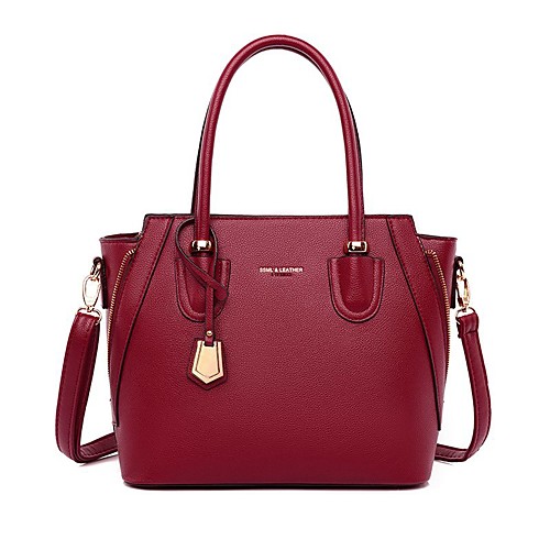 

Women's Bags PU Leather Leather Satchel Top Handle Bag Tassel Zipper Daily Outdoor Handbags Black Blue Purple Red