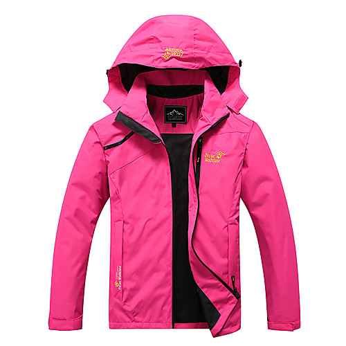 

Women's Girls' Hiking Jacket Hiking Windbreaker Winter Outdoor Solid Color Thermal Warm Waterproof Windproof Breathable Jacket Top Single Slider Hunting Fishing Climbing Black Red Sky Blue Rose Red