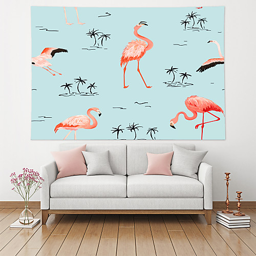 

Wall Tapestry Art Decor Blanket Curtain Picnic Tablecloth Hanging Home Bedroom Living Room Dorm Decoration Polyester Animal Modern Flamingo Pattern