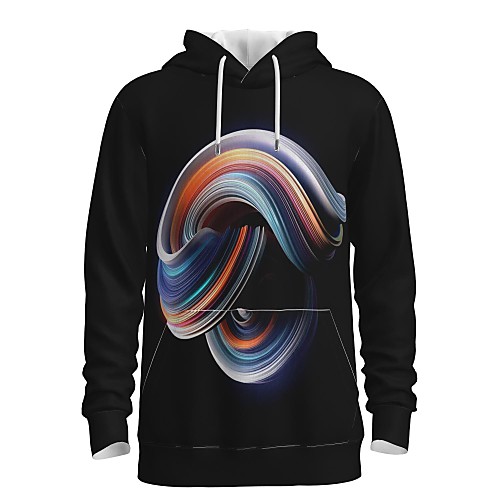 

Men's Pullover Hoodie Sweatshirt Graphic Abstract 3D Front Pocket Daily 3D Print 3D Print Casual Hoodies Sweatshirts Rainbow