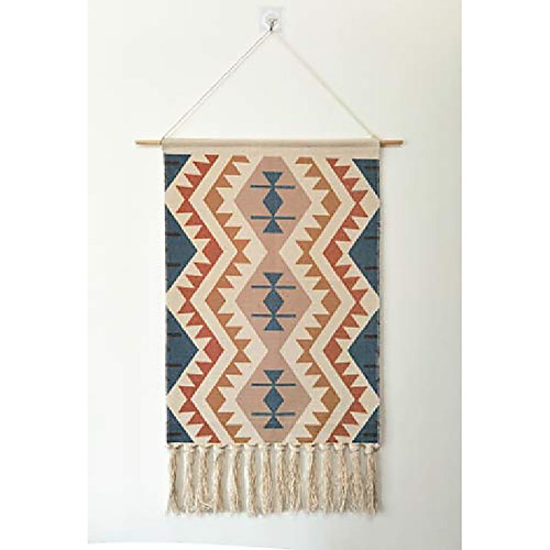 

Hand Woven Macrame Wall Tapestry Bohemian Boho Art Decor Blanket Curtain Hanging Home Bedroom Living Room Decoration Nordic Handmade Tassel Cotton Geometric 19.7x 34