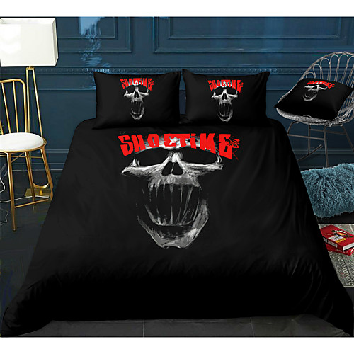 

Skull Series Horrible Print 3-Piece Duvet Cover Set Hotel Bedding Sets Comforter Cover with Soft Lightweight Microfiber For Room Decoration(Include 1 Duvet Cover and 1or 2 Pillowcases)