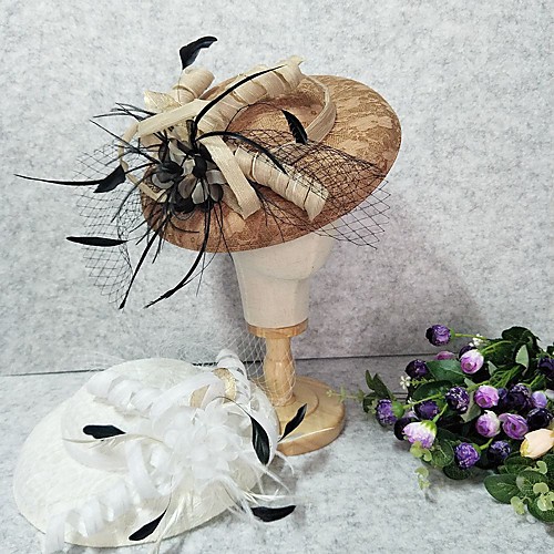 

Headpieces Wedding Lace / Feathers / Net Fascinators / Hats / Headpiece with Feather / Cap / Flower 1 Piece Wedding / Horse Race Headpiece