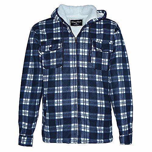 

Men's N / A Spring & Fall Coat Regular Causal Cotton Coat Tops Red grid