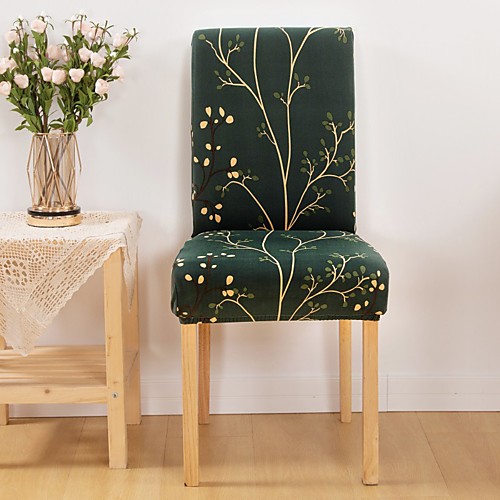 

1 Piece Branch Print Stretch Removable Washable Short Dining Chair Covers, Dining Room Chair Protector Seat Slipcover for Hotel,Banquet,Wedding,Party