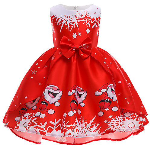 

Santa Suit Reindeer Dress Toddler Kid's Girls' Dresses Christmas Christmas Festival Christmas Festival / Holiday Polyster White / Red / Red Easy Carnival Costumes Cartoon Snowflake Christmas / Skirt