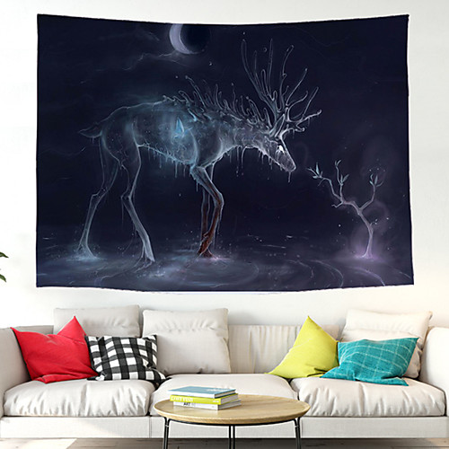 

Wall Tapestry Art Decor Blanket Curtain Picnic Tablecloth Hanging Home Bedroom Living Room Dorm Decoration Polyester Starry Fantasy Deer