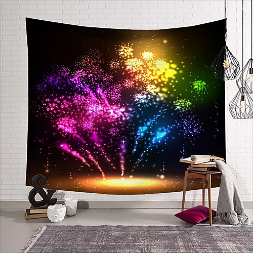 

Wall Tapestry Art Deco Blanket Curtain Picnic Table Cloth Hanging Home Bedroom Living Room Dormitory Decoration Polyester Fiber Still Life Modern Neon Colored Fireworks