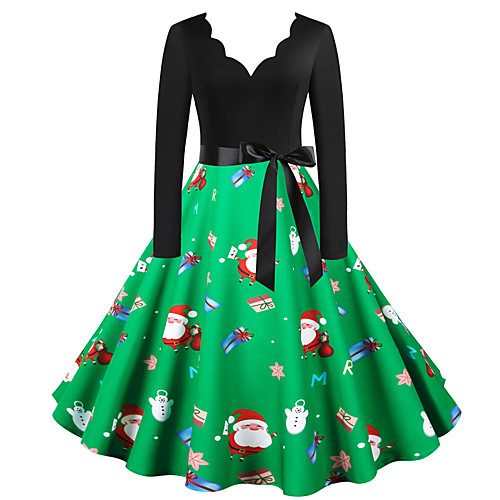 

Santa Claus Christmas Dress Women's Adults' Leisure Christmas Christmas Polyester Dress