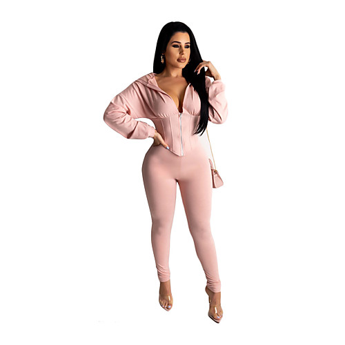 

Women's 2 Piece Set Link / Chain Hoodie Solid Color Sport Athleisure Clothing Suit Long Sleeve Comfortable Everyday Use Casual / 2pcs / pack