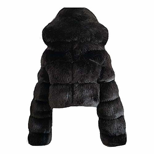 

women fashion faux fur warm furry hooded faux fox fur jacket long sleeve coats outerwear