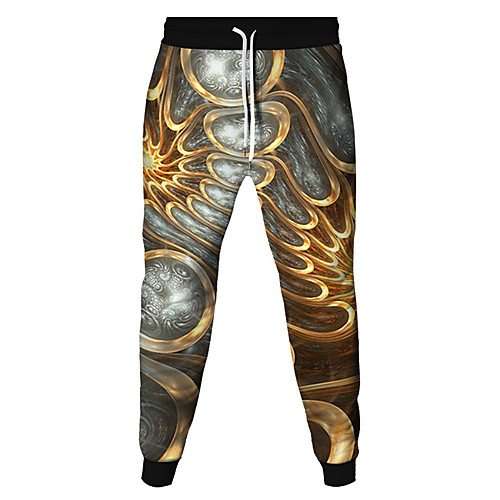 

Men's Sporty Outdoor Sports Daily Pants Sweatpants Pants 3D Full Length Patchwork Black