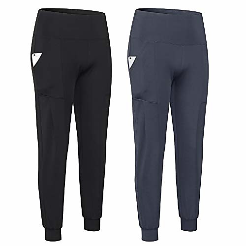 

2 packs girls joggers pants for women with pockets high waist fall workout sweatpants running lounge pants tapered trackpants