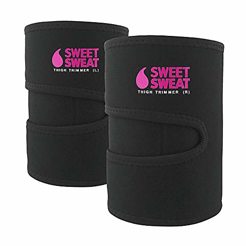 

sweet sweat thigh trimmers for men & women ~ increases heat & sweat to the thighs ~ includes mesh carrying bag (pink logo, large)