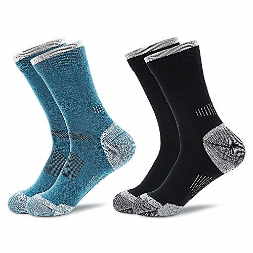 

1 pairs blend hiking socks - warm, breathable, no blister, thermal terry cushion, for winter outdoor sports running walking trekking cycling camping golf gym, uk size 6-9