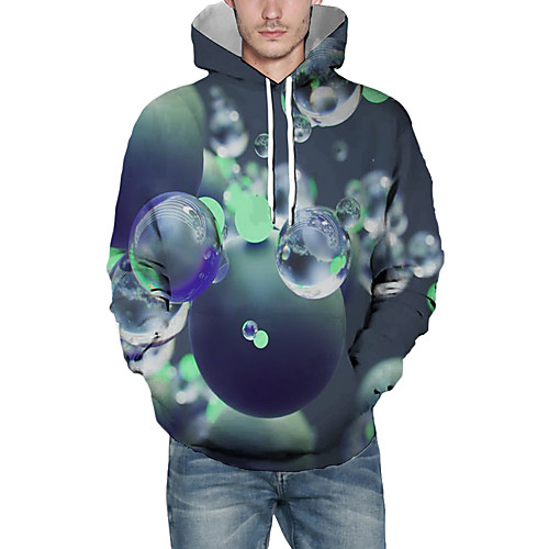 

Men's Pullover Hoodie Sweatshirt Graphic Abstract 3D Front Pocket Daily 3D Print 3D Print Casual Hoodies Sweatshirts Light Green