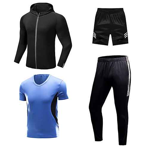 

Men's Patchwork Tracksuit Activewear Set Athletic Athleisure Long Sleeve 3pcs Front Zipper Breathable Quick Dry Moisture Wicking Fitness Gym Workout Running Walking Jogging Sportswear Stripes Normal