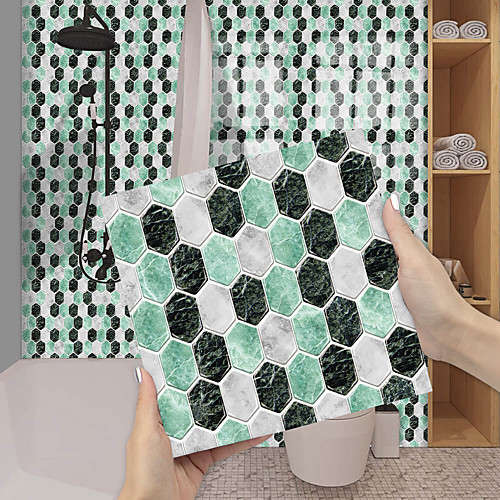 

Imitation Epoxy Tile Sticker Dark Green Crystal Mosaic Wall Sticker House Renovation DIY Self-adhesive PVC Wallpaper Painting Kitchen Waterproof and Oilproof Wall Sticker