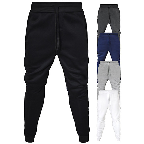 

Men's Sweatpants Joggers Jogger Pants Track Pants Athleisure Bottoms Drawstring Cotton Fitness Gym Workout Performance Running Training Breathable Soft Sweat-wicking Normal Sport Solid Colored White