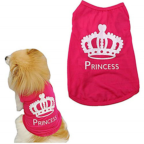

Cat Dog Shirt / T-Shirt Princess Tiaras & Crowns Dog Clothes Puppy Clothes Dog Outfits Rose Costume for Girl and Boy Dog Cotton XS S M L