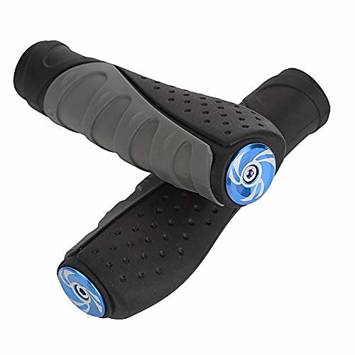 

bike handlebar grips 1 pair cycling handle bar end bike bicycle lock-on handlebar grips accessory (blue)