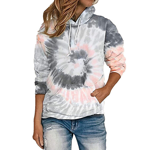 

Women's Pullover Hoodie Sweatshirt Tie Dye Basic Casual Hoodies Sweatshirts Blue Purple Wine