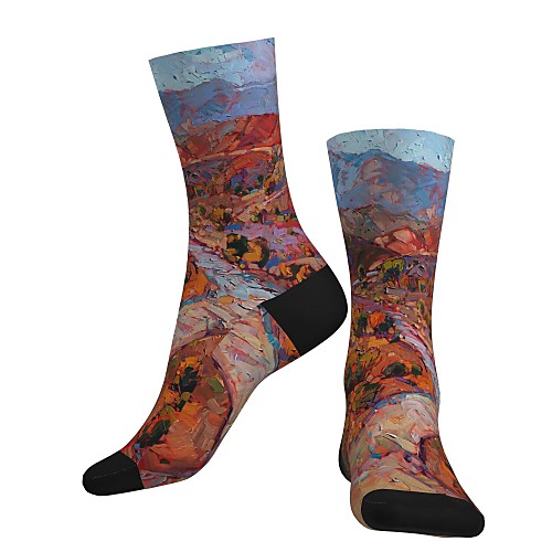 

Crew Socks Compression Socks Calf Socks Athletic Sports Socks Cycling Socks Women's Men's Bike / Cycling Lightweight Breathable Anatomic Design 1 Pair Graphic Printed Cotton Blue S M L / Stretchy