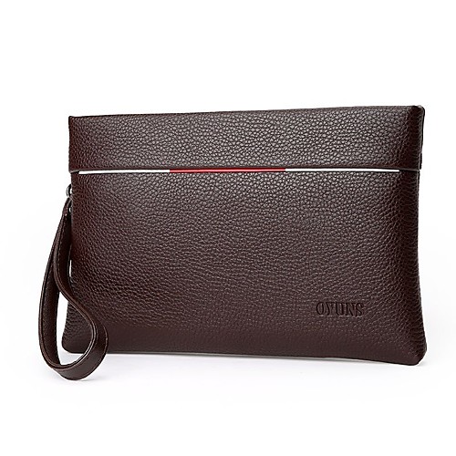 

Men's Bags PU Leather Clutch Wallet Wristlet Bag Zipper Daily Outdoor Black Brown