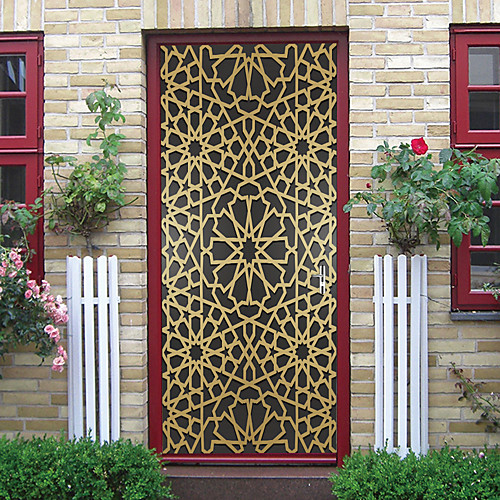 

2pcs Self-adhesive Creative Golden Mandala Door Stickers For Living Room Diy Decoration Home Waterproof Wall Stickers