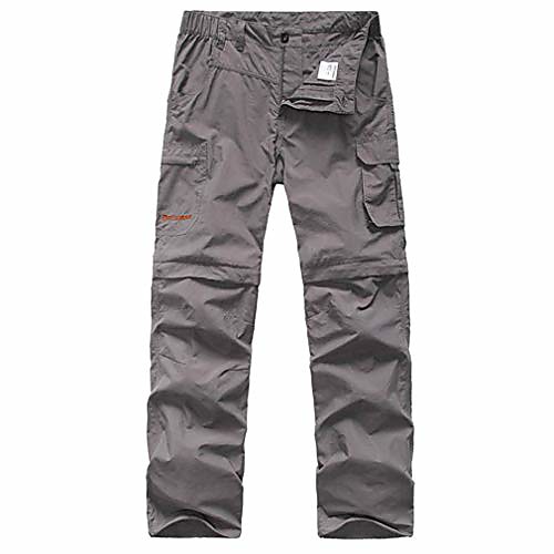 

men's outdoor wicking detachable zip off leg pants camping trousers (s, grey)