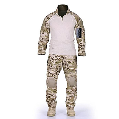 

combat gen3 tactical uniform men military shirt and pants with knee elbow pads for airsoft paintball bdu camouflage apparel (multicam arid, l)