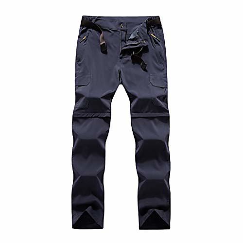 

outdoor mens convertible hiking camping pants adventure quick dry lightweight zip off fishing travel mountain trekking trousers for climbing upf shorts (gray, 34w/36l)