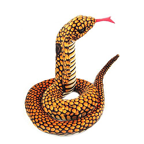 

31 inches realistic orange cobra snake plush stuffed animal toy soft doll prank gift for friends