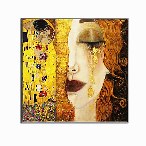 

World Famous Painting Series 100% Hand Painted High Quality Oil Painting on Canvas Golden Tears by Gustav Klimt Painting for Bedroom Decoration Christmas Gift