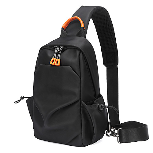 

Men's Bags Nylon Sling Shoulder Bag Chest Bag Zipper Daily Outdoor MessengerBag Black